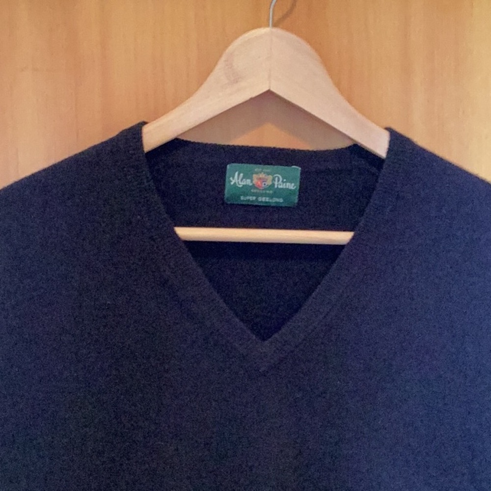 Alan Paine Sapphire Blue Super Geelong Sweater - Picture 3 of 5